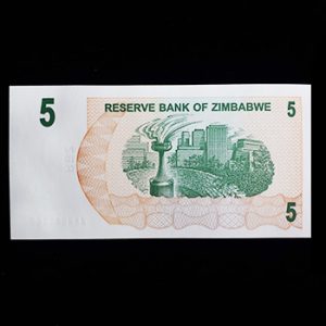 اسکناس 5 دلار زیمباوه