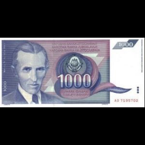 1000 دینار آبی یوگوسلاوی