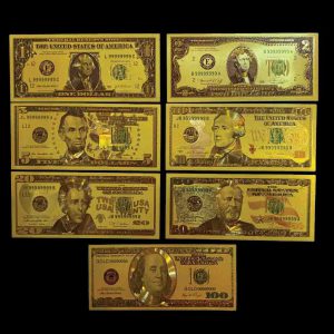 اسکناس دلار آمریکا روکش طلایی